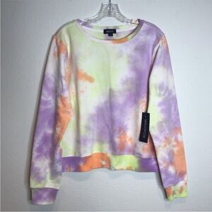 Wildfox Purple and Yellow Long Sleeve Boxy Sweatshirt